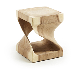 Bijzettafel Hakon met gebeeldhouwde binnenkant 30 x 30 cm