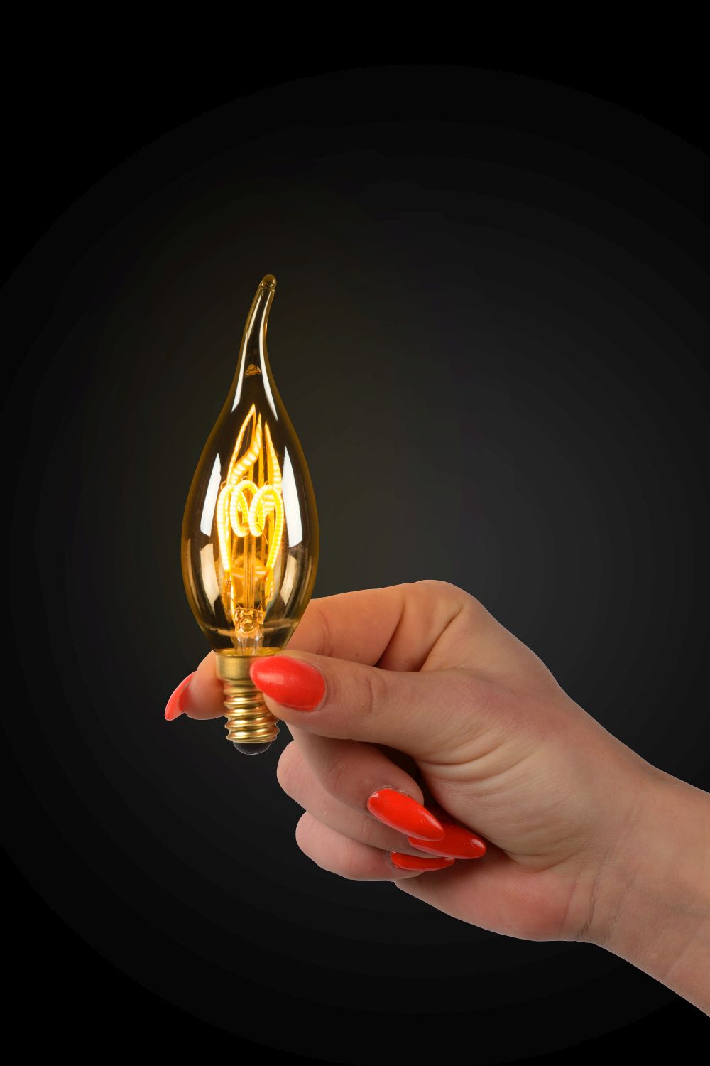 Lucide CT35 - Filament lamp - Ø 3,5 cm - LED Dimb. - E14 - 1x3W 2200K - Amber