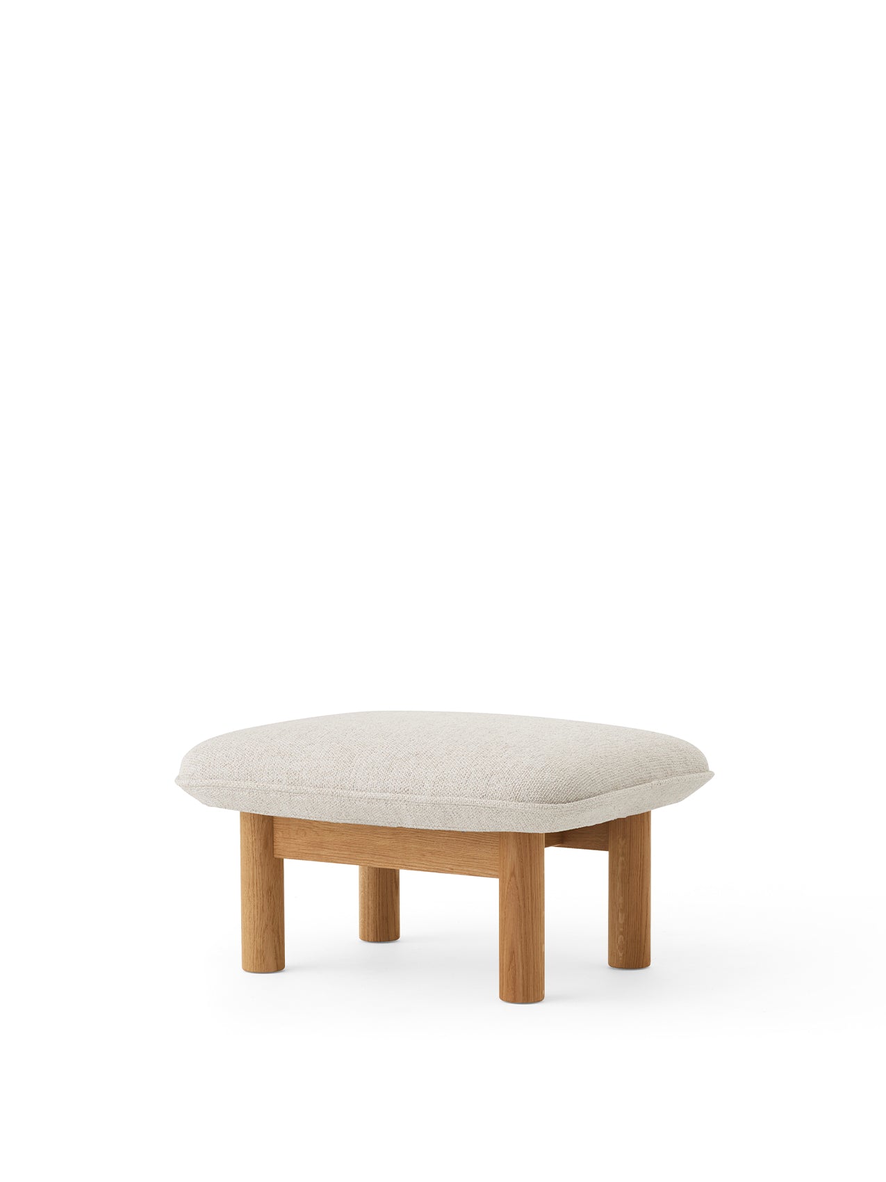 Menu - Brasilia pouf, massief naturel eiken frame, 0011 (White)