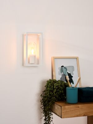 Lucide CARLYN - Wandlamp Badkamer - 1xE14 - IP54 - Wit