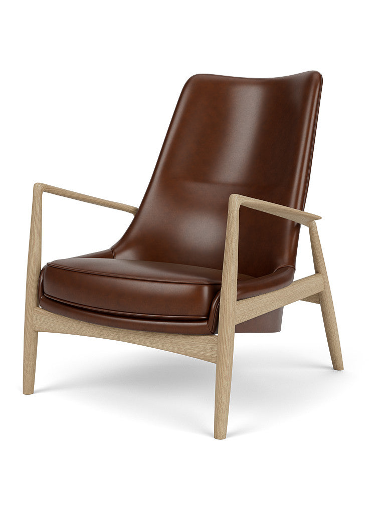 Menu - The seal fauteuil, hoge rugleuning, naturel eiken frame, 0329 (Brown)