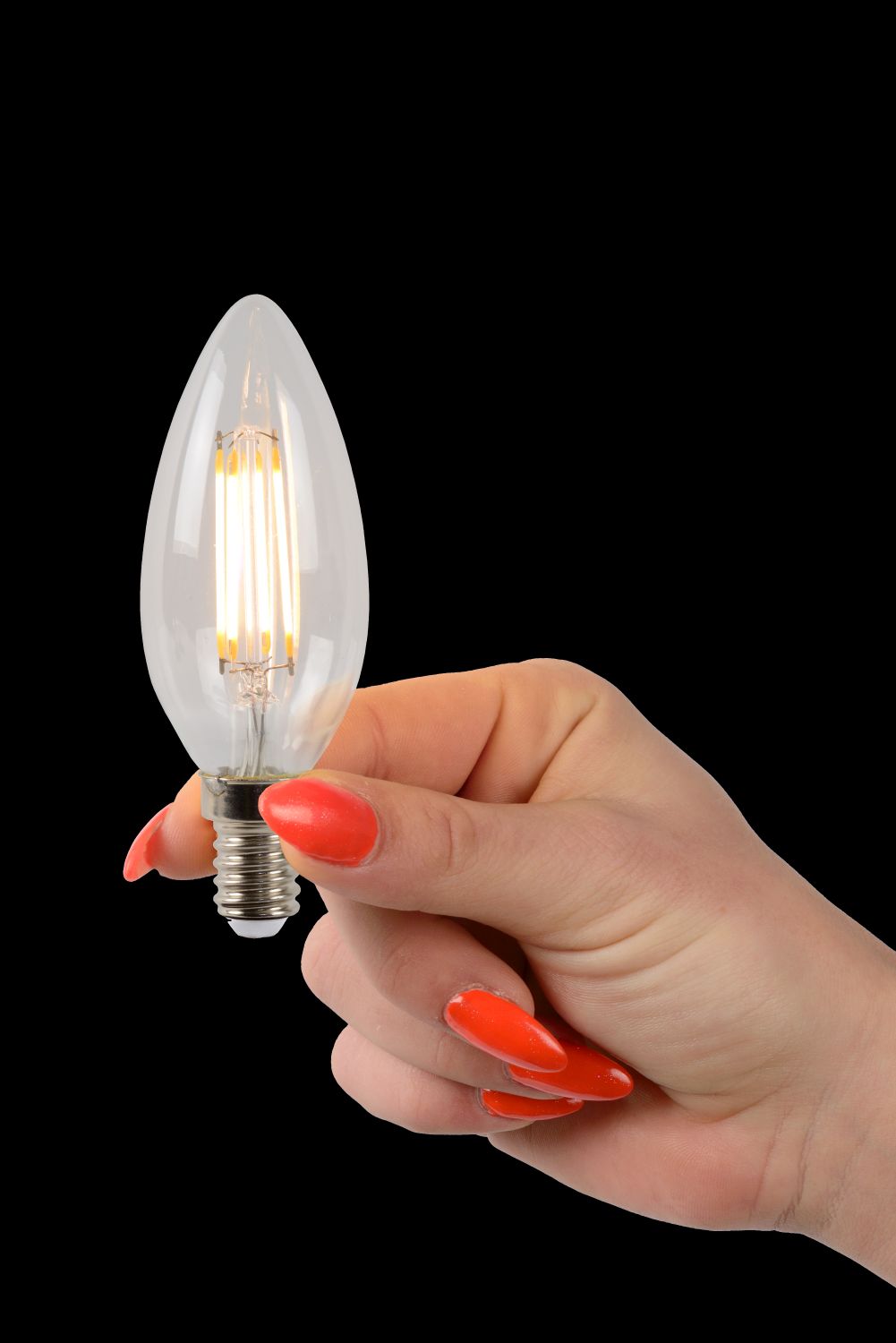 Lucide C35 - Filament lamp - Ø 3,5 cm - LED Dimb. - E14 - 4x4W 2700K - Transparant - Set van 4