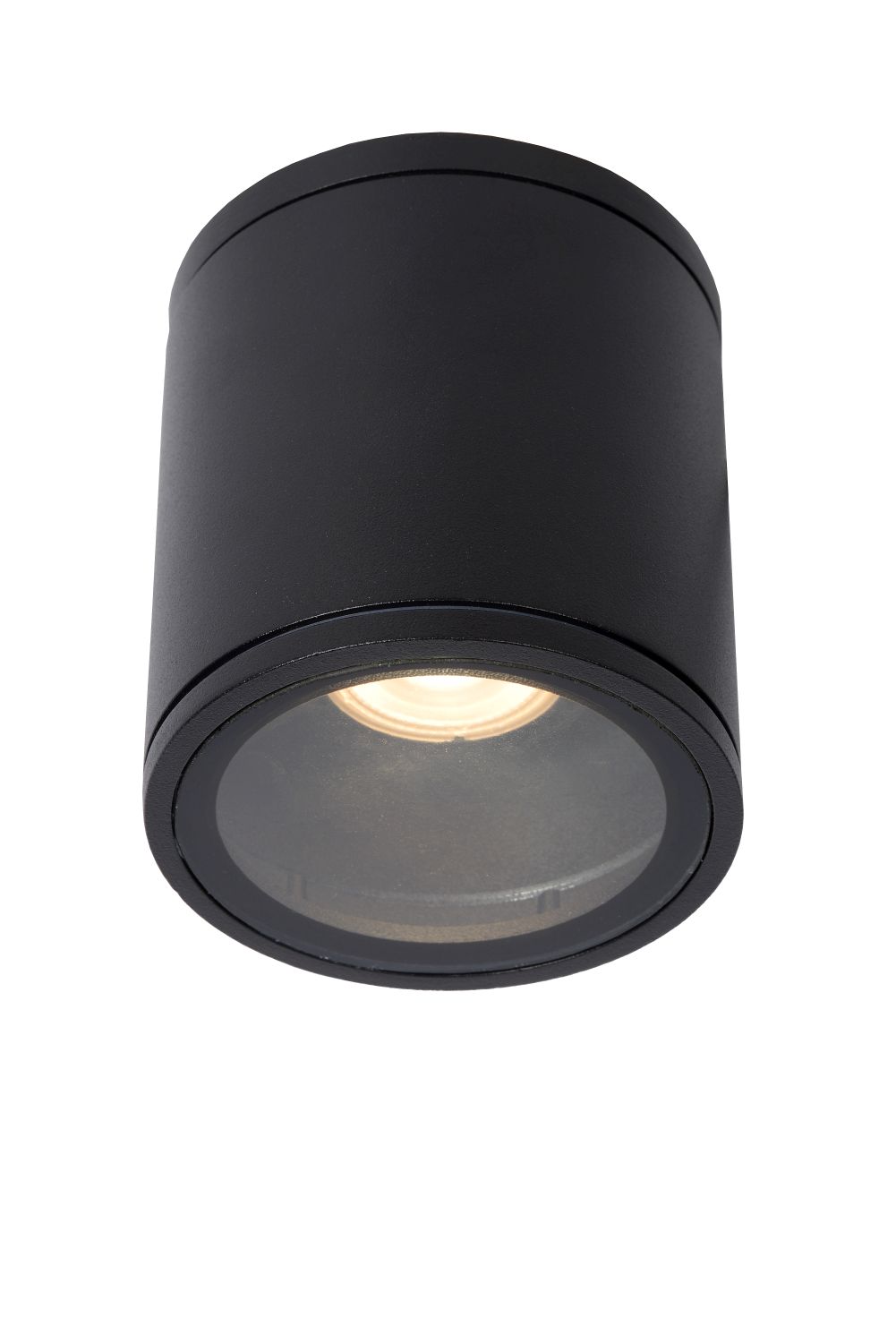 Lucide AVEN - Plafondspot Badkamer - Ø 9 cm - 1xGU10 - IP65 - Zwart