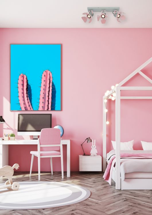 Lucide PICTO - Plafondspot Kinderkamer - 3xGU10 - Roze