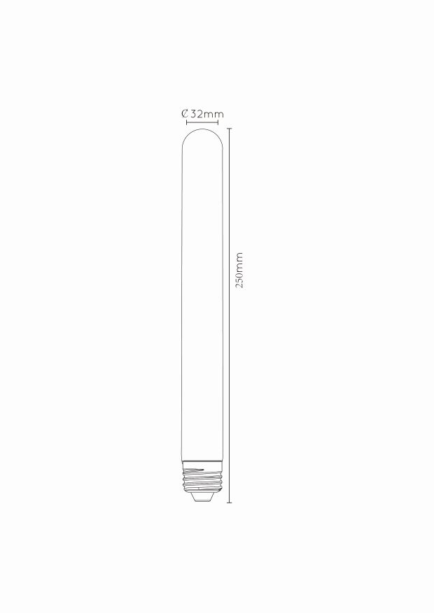Lucide T32 - Filament lamp - Ø 3,2 cm - LED Dimb. - E27 - 1x5W 2200K - Amber