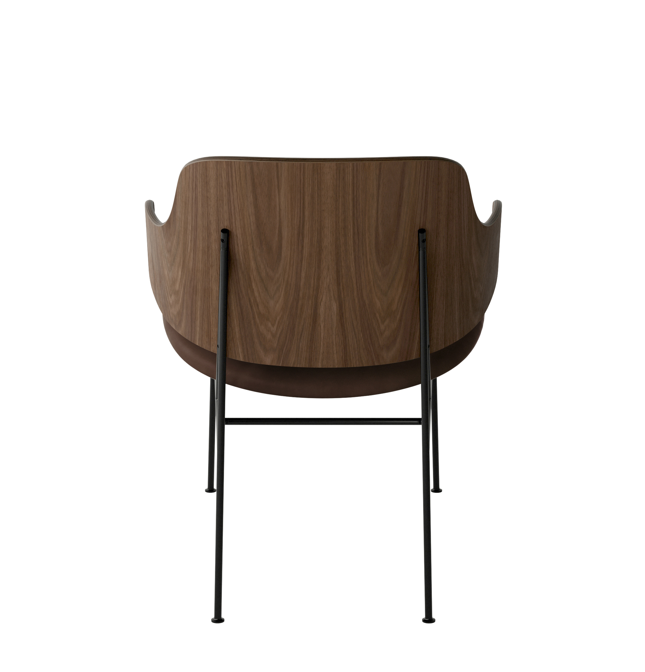 Menu - The Penguin fauteuil, zwart stalen frame, walnoten rugleuning, 0329 (Brown)