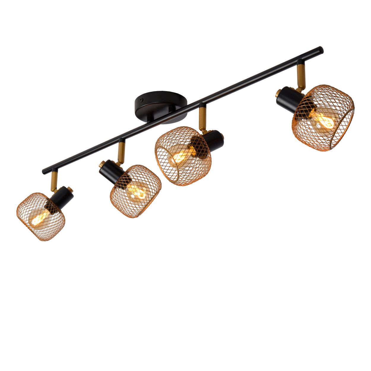 Lucide MAREN - Plafondspot - 4xE14 - Mat Goud / Messing
