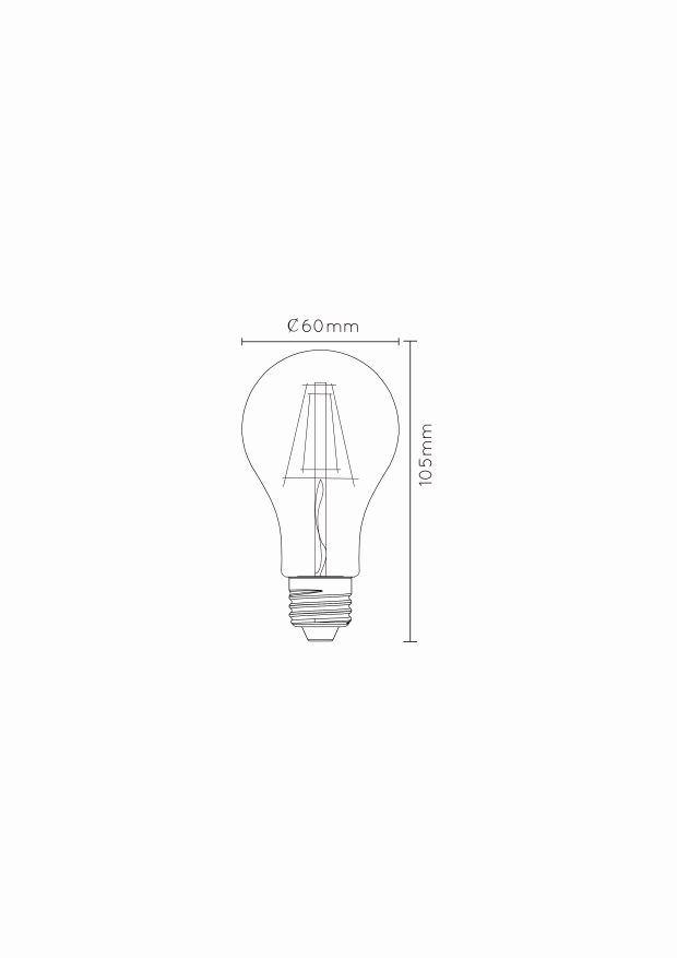 Lucide A60 - Filament lamp - Ø 6 cm - LED Dimb. - E27 - 1x5W 2700K - Transparant