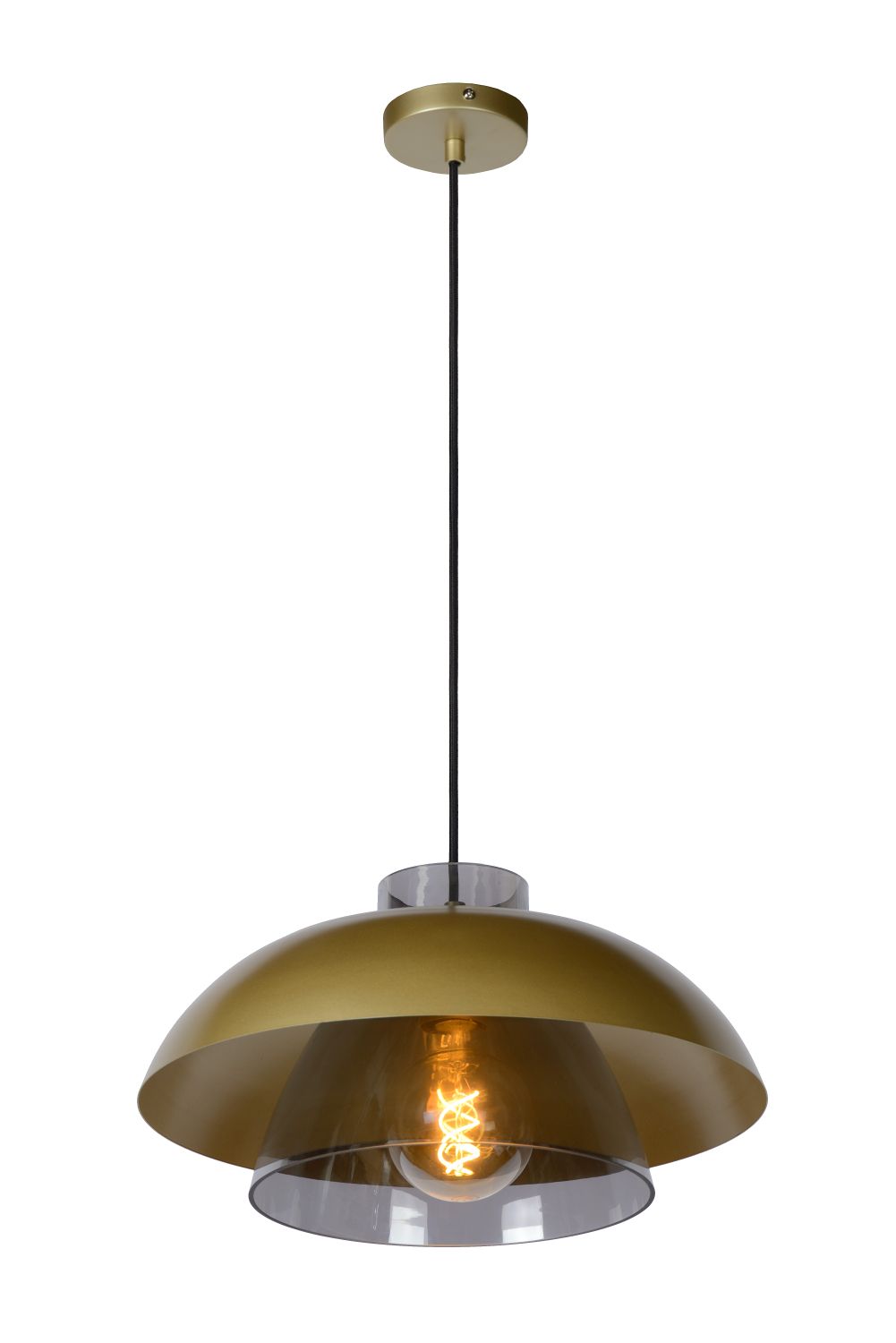 Lucide AVONMORE - Hanglamp - Ø 40 cm - 1xE27 - Mat Goud / Messing