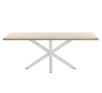 Argo tafel 160 cm natuurlijke melamine wit benen