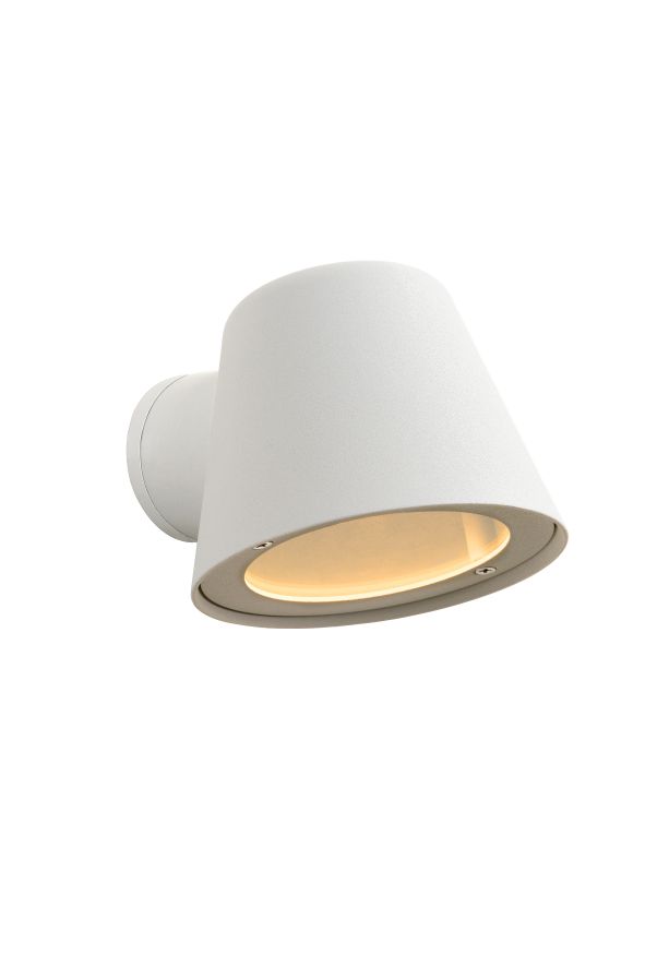 Lucide DINGO-LED - Wandlamp Buiten - LED Dimb. - GU10 - 1x5W 3000K - IP44 - Wit