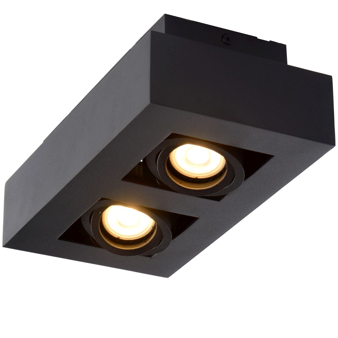Lucide XIRAX - Plafondspot - LED Dim to warm - GU10 - 2x5W 2200K/3000K - Zwart