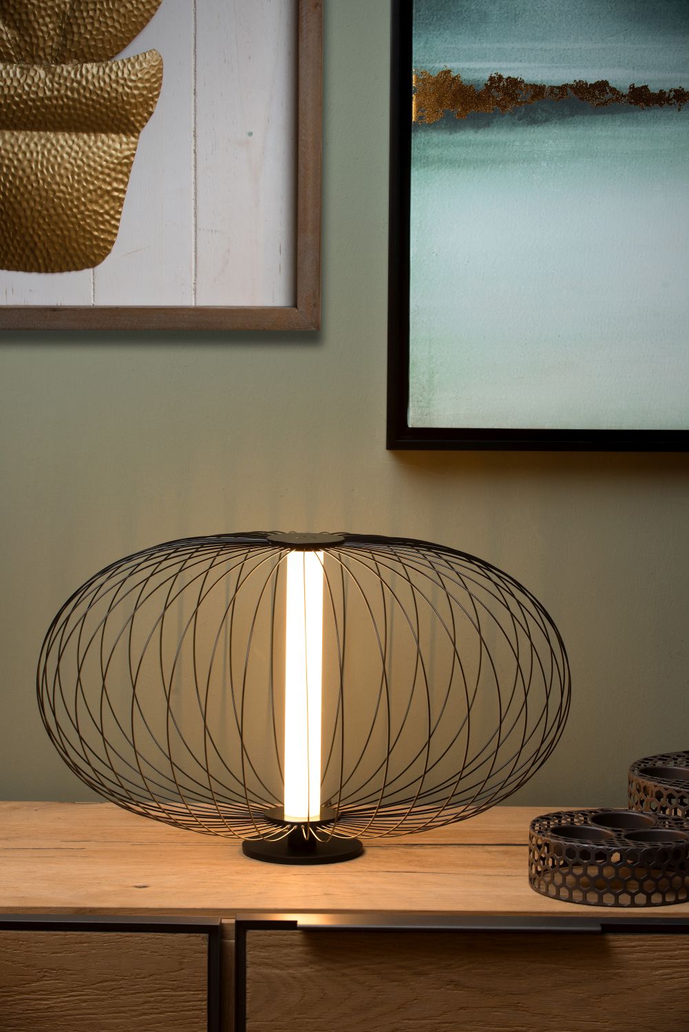 Lucide CARBONY - Tafellamp - Ø 50 cm - LED - 1x5W 2700K - Zwart