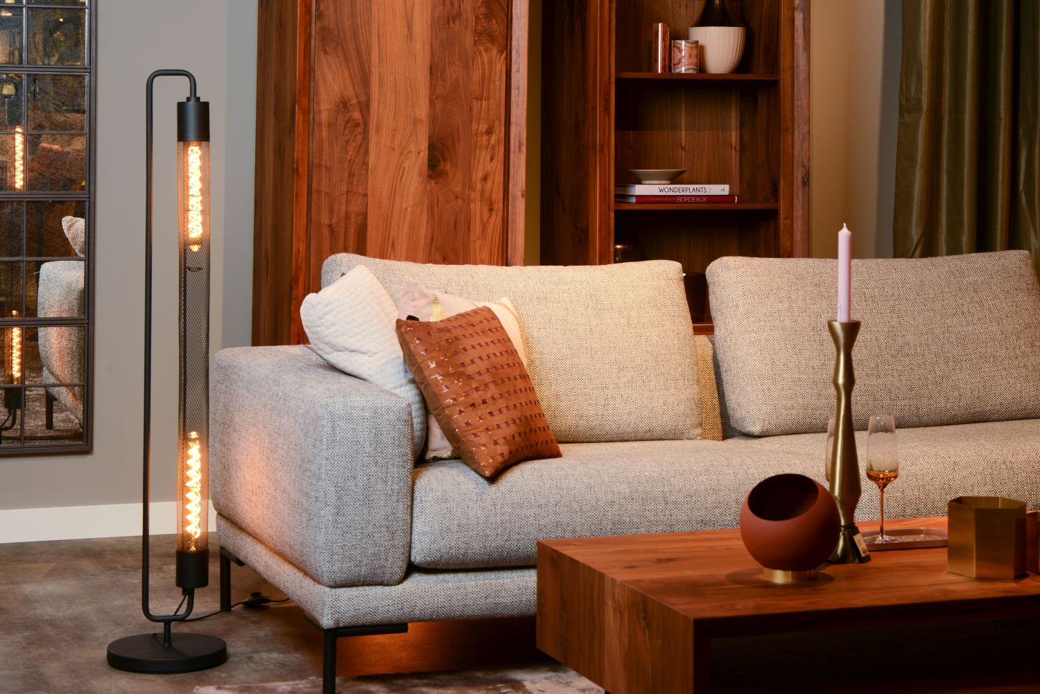 Lucide CALIXT - Vloerlamp - 2xE27 - Zwart