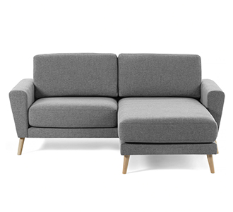 3-zitsbank Narnia chaise longue lichtgrijs 192 cm