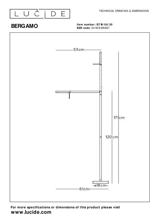 Lucide BERGAMO - Leeslamp - LED Dimb. - 1x7,2W 3000K - Zwart