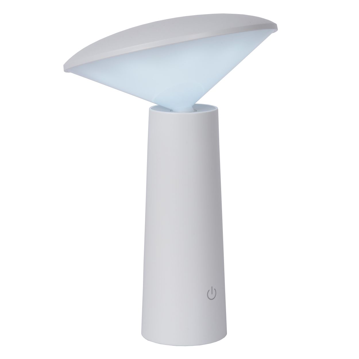 Lucide JIVE - Oplaadbare Tafellamp Buiten - Accu/Batterij - Ø 13,7 cm - LED Dimb. - 1x4W 6500K - IP44 - 3 StepDim - Wit