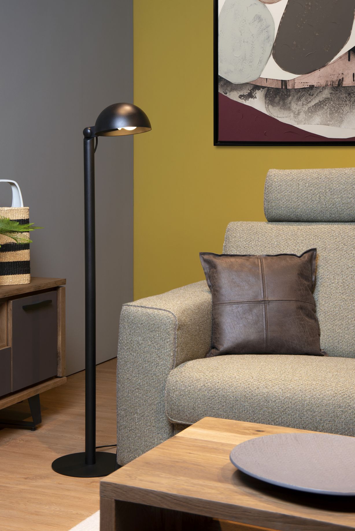 Lucide AUSTIN - Vloerlamp - Ø 28 cm - 1xE27 - Zwart