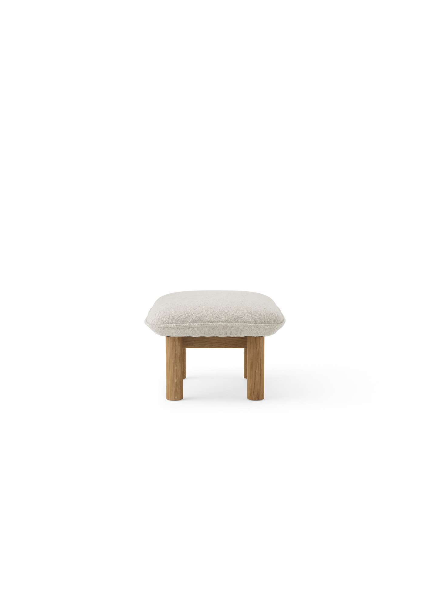 Menu - Brasilia pouf, massief naturel eiken frame, 0011 (White)