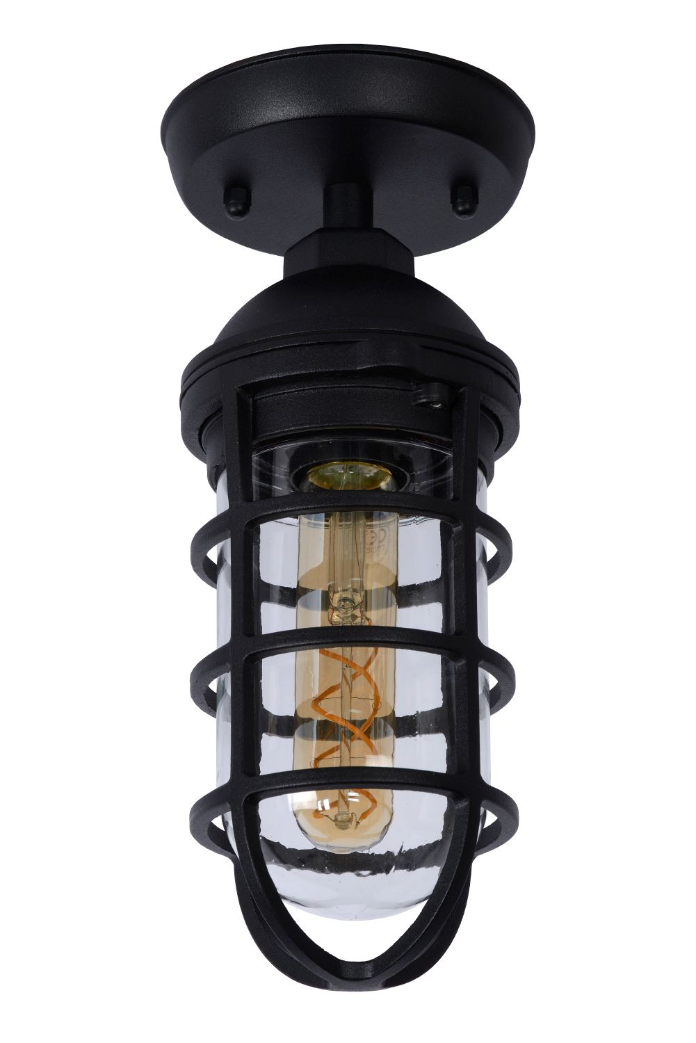 Lucide LIMAL - Plafonnière Buiten - 1xE27 - IP44 - Zwart