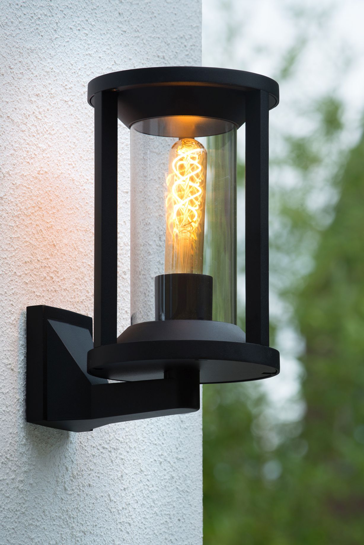 Lucide CADIX - Wandlamp Buiten - 1xE27 - IP65 - Zwart
