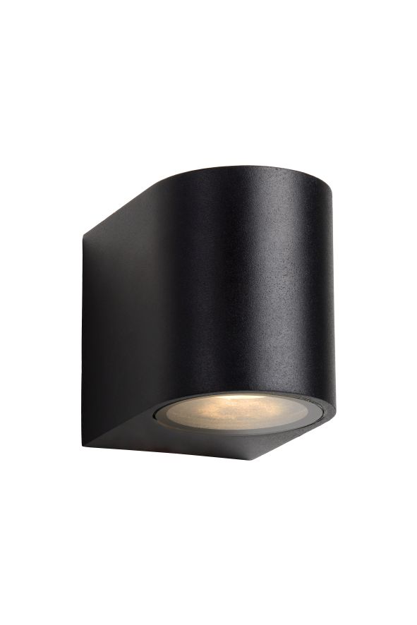 Lucide ZORA-LED - Wandspot Buiten - LED Dimb. - GU10 - 1x5W 3000K - IP44 - Zwart