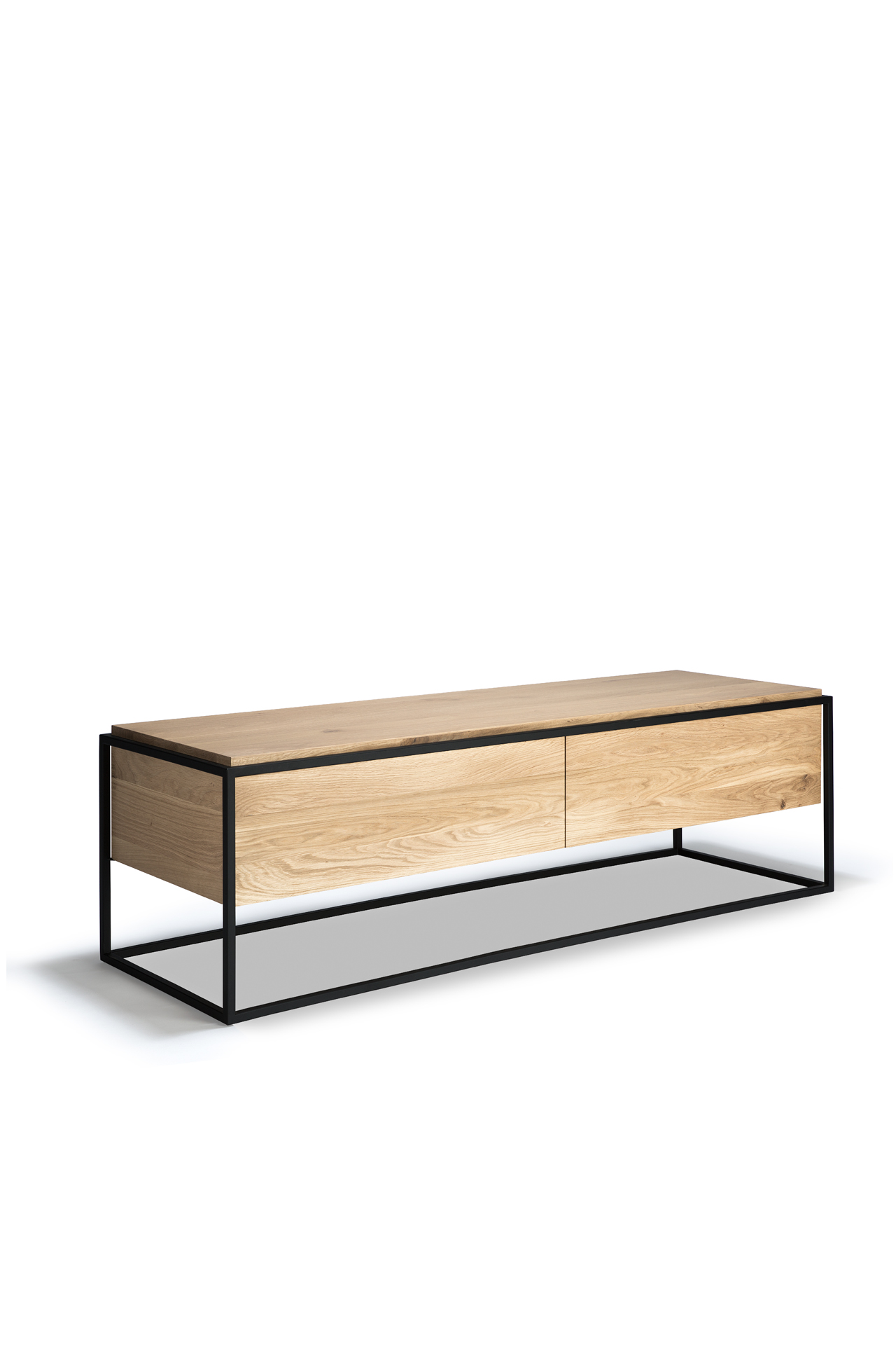 Ethnicraft - Monolit eiken TV-meubel (140 x 45 x 42 cm)