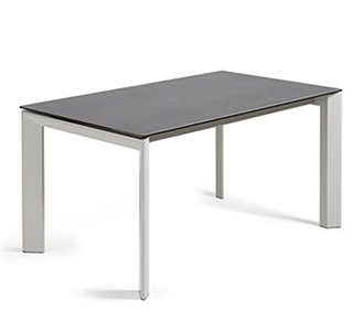 Axis uitschuifbare tafel 160 (220) cm porselein afwerking Vulcano Roca grijs benen