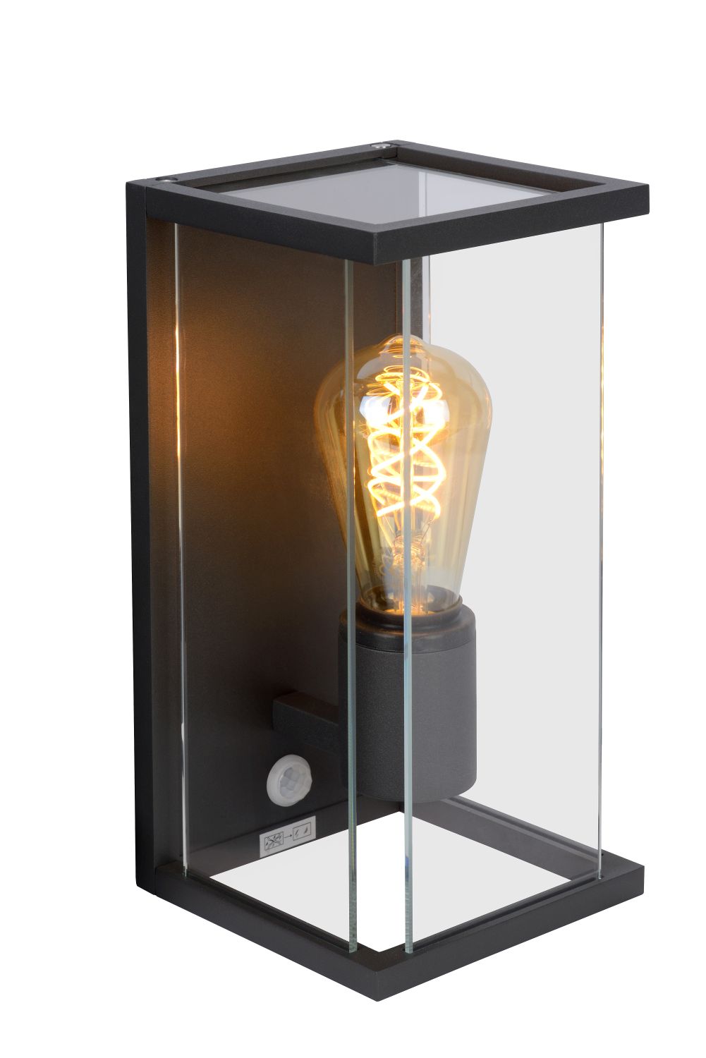 Lucide CLAIRE - Wandlamp Buiten - 1xE27 - IP54 - Antraciet