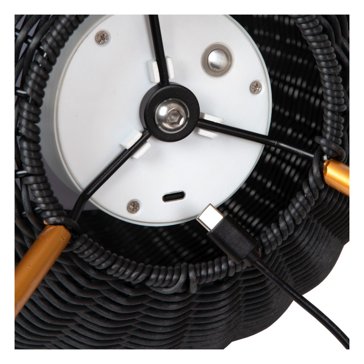 Lucide COLIN IP44 - Oplaadbare Tafellamp Buiten - Accu/Batterij - LED Dimb. - 1x3W 3000K - IP44 - 3 StepDim - Zwart