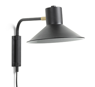 Aria wandlamp metaal klein zwart