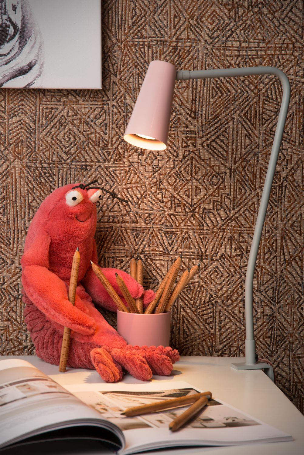 Lucide DRISS - Klemlamp Kinderkamer - 1xGU10 - Roze