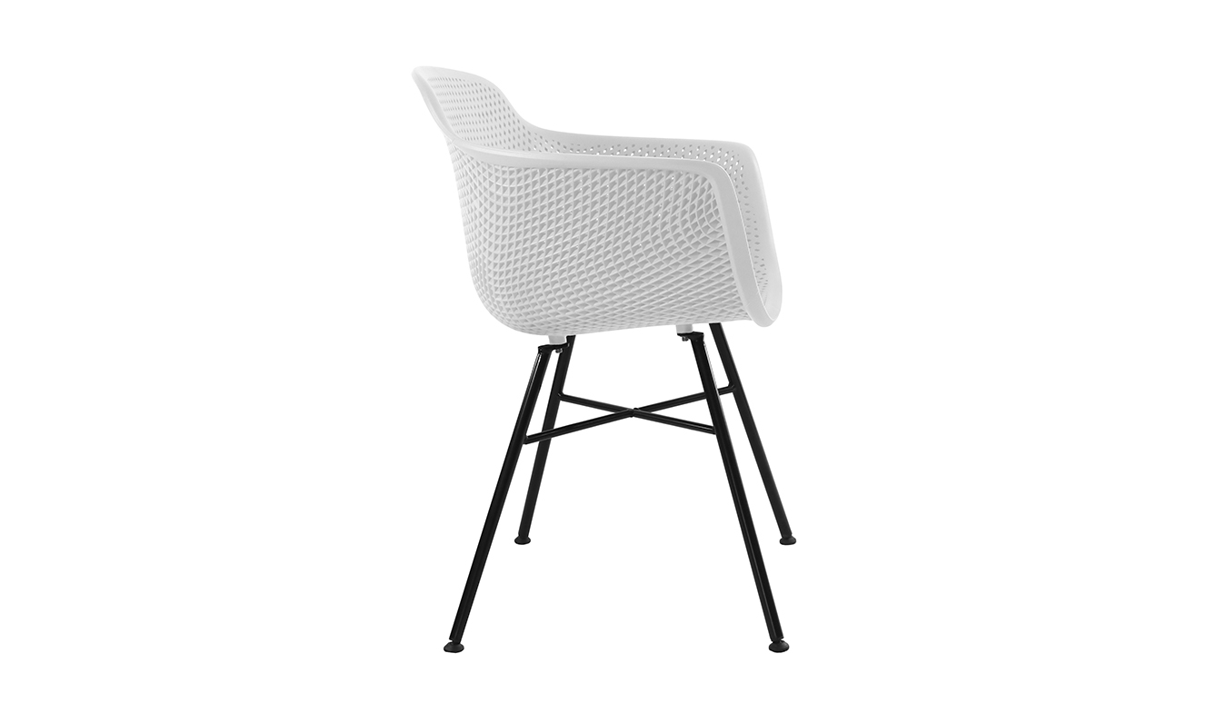 Kick Buitenstoel Indy Wit - Zwart frame