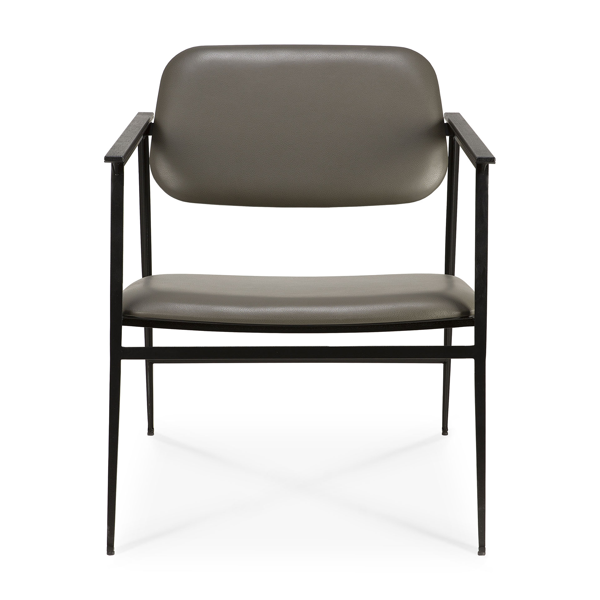 Ethnicraft - DC Olive Green leren fauteuil (60 x 66 x 74 cm)