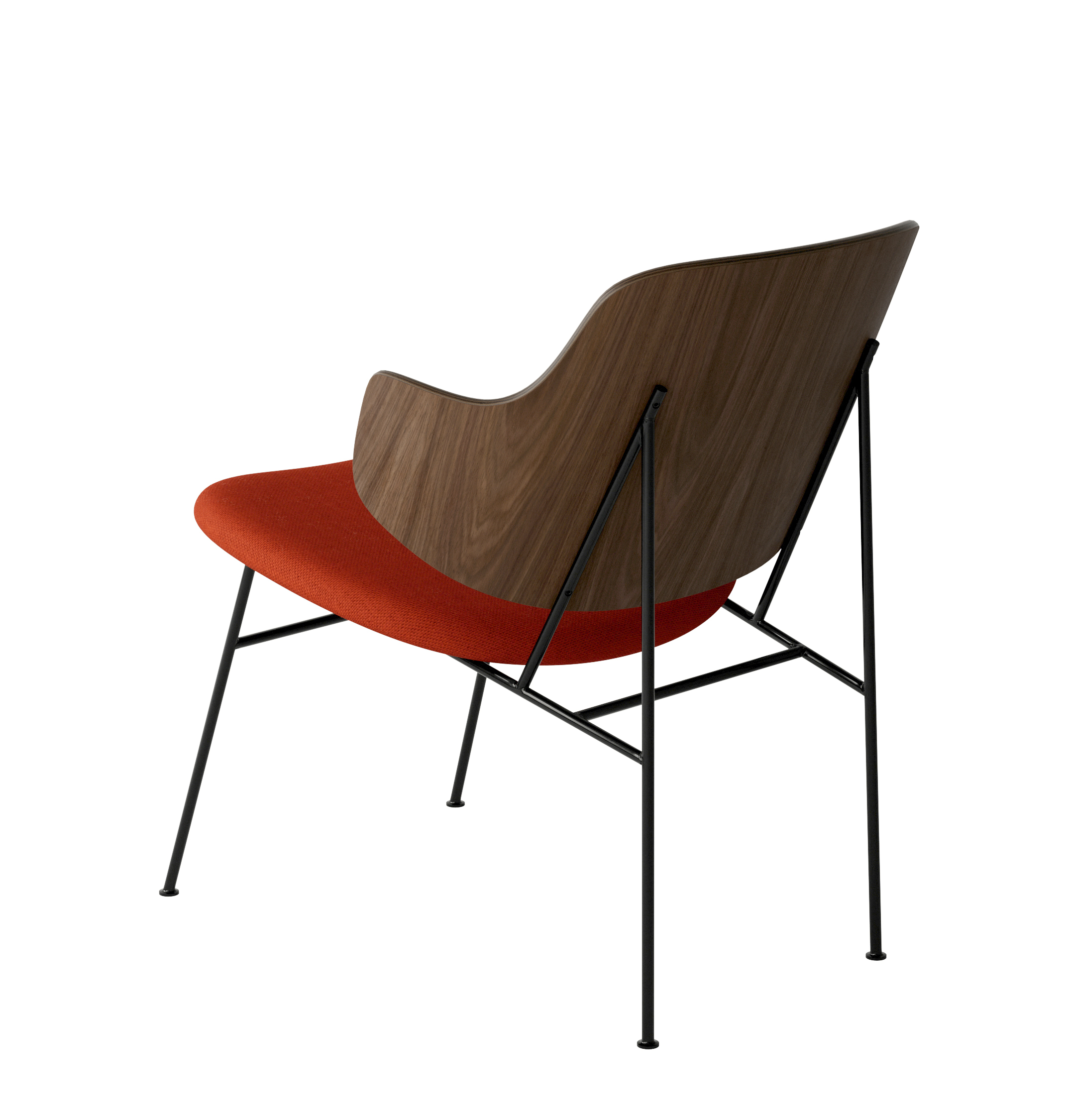 Menu - The Penguin fauteuil, zwart stalen frame, walnoten rugleuning, 0600 (Red)