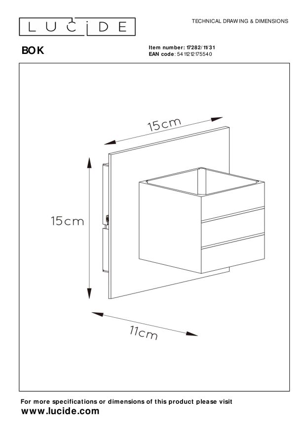 Lucide BOK - Wandlamp - 1xG9 - Wit