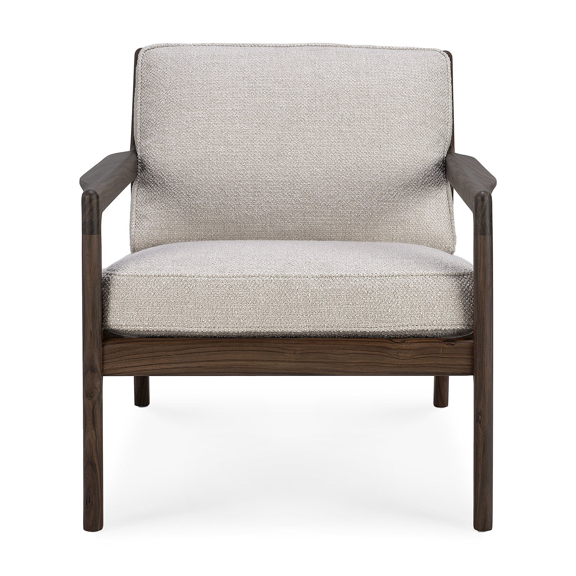Ethnicraft - Jack Ivory fabric gelakt rosewood fauteuil (69 x 87 x 73 cm)