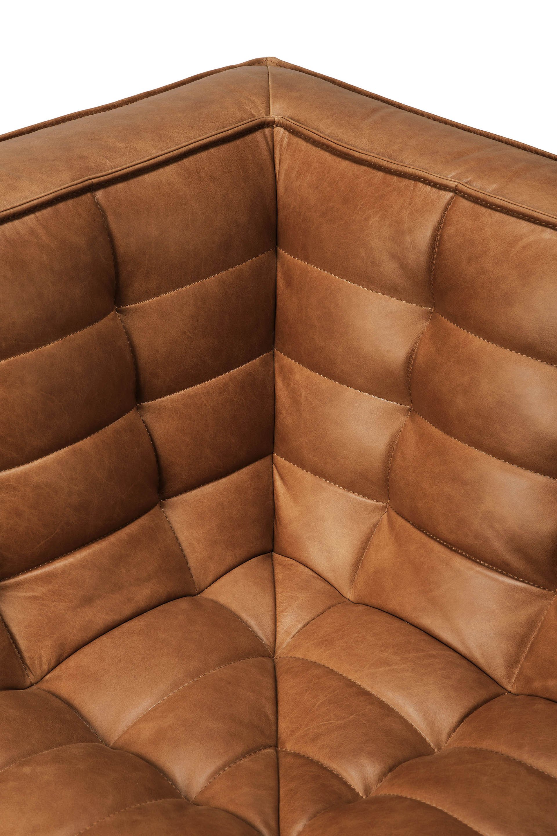 Ethnicraft - N701 Old Saddle leren bank hoek (91 x 91 x 76 cm)