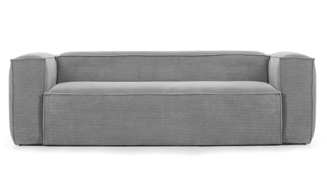 3 persoonsbank Blok van grijs corduroy 240 cm