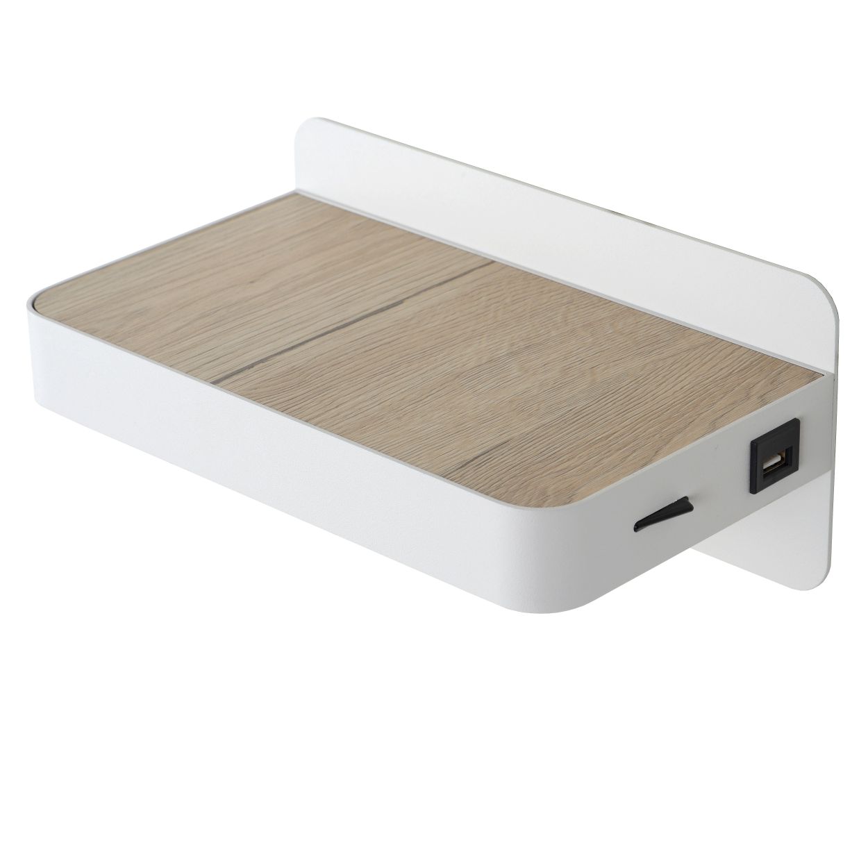 Lucide ATKIN - Bedlamp - LED - 1x6W 3000K - Met USB oplaadpunt - Wit