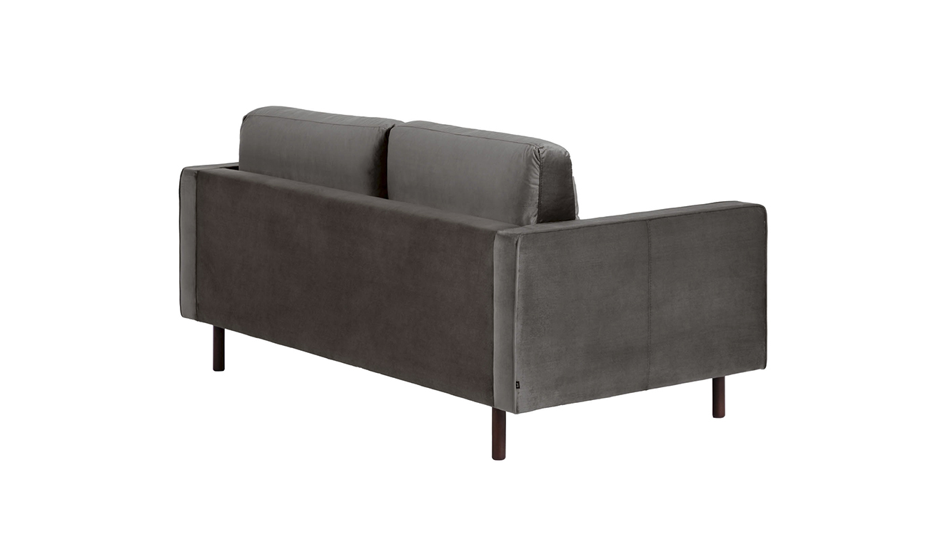 Debra fluwelen tweezitsbank grijs 182 cm