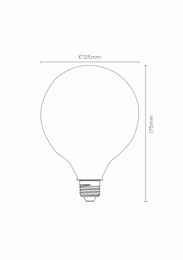 Lucide G125 - Filament lamp - Ø 12,5 cm - LED Dimb. - E27 - 1x5W 2700K - Opaal