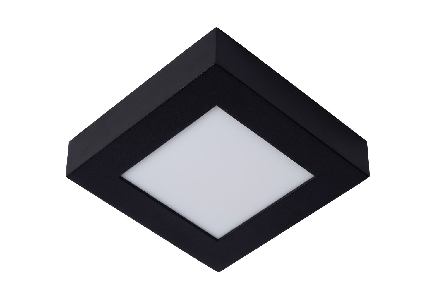 Lucide BRICE-LED - Plafonnière Badkamer - LED Dimb. - 1x15W 3000K - IP44 - Zwart