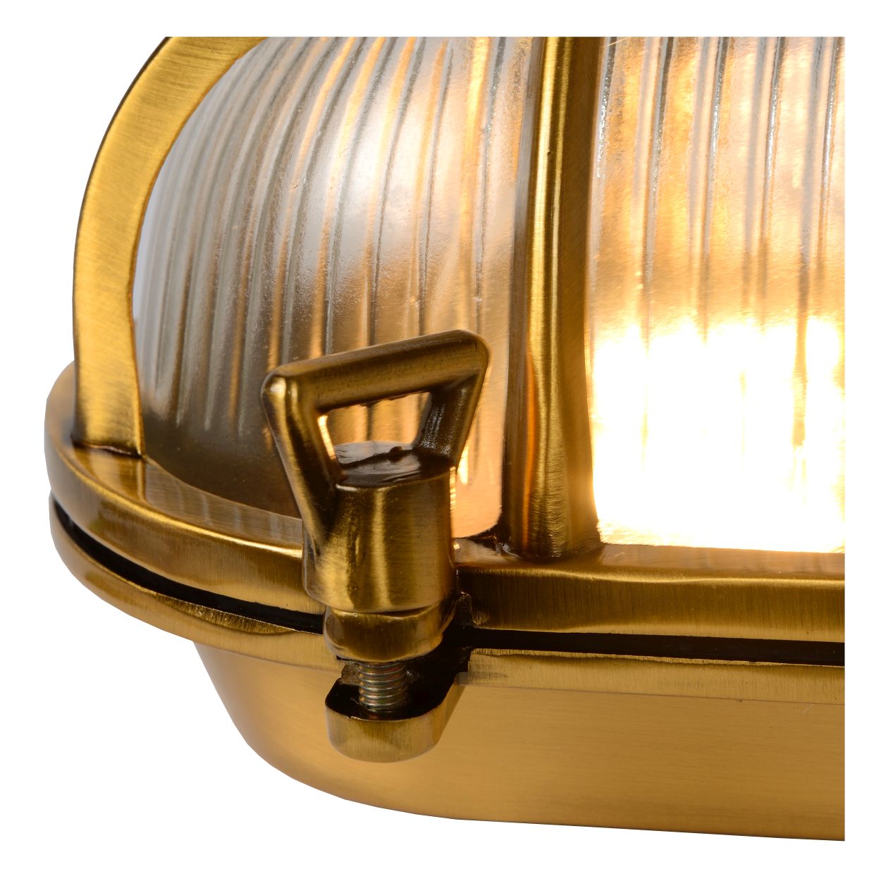 Lucide DUDLEY - Wandlamp Buiten - 1xE27 - IP65 - Mat Goud / Messing
