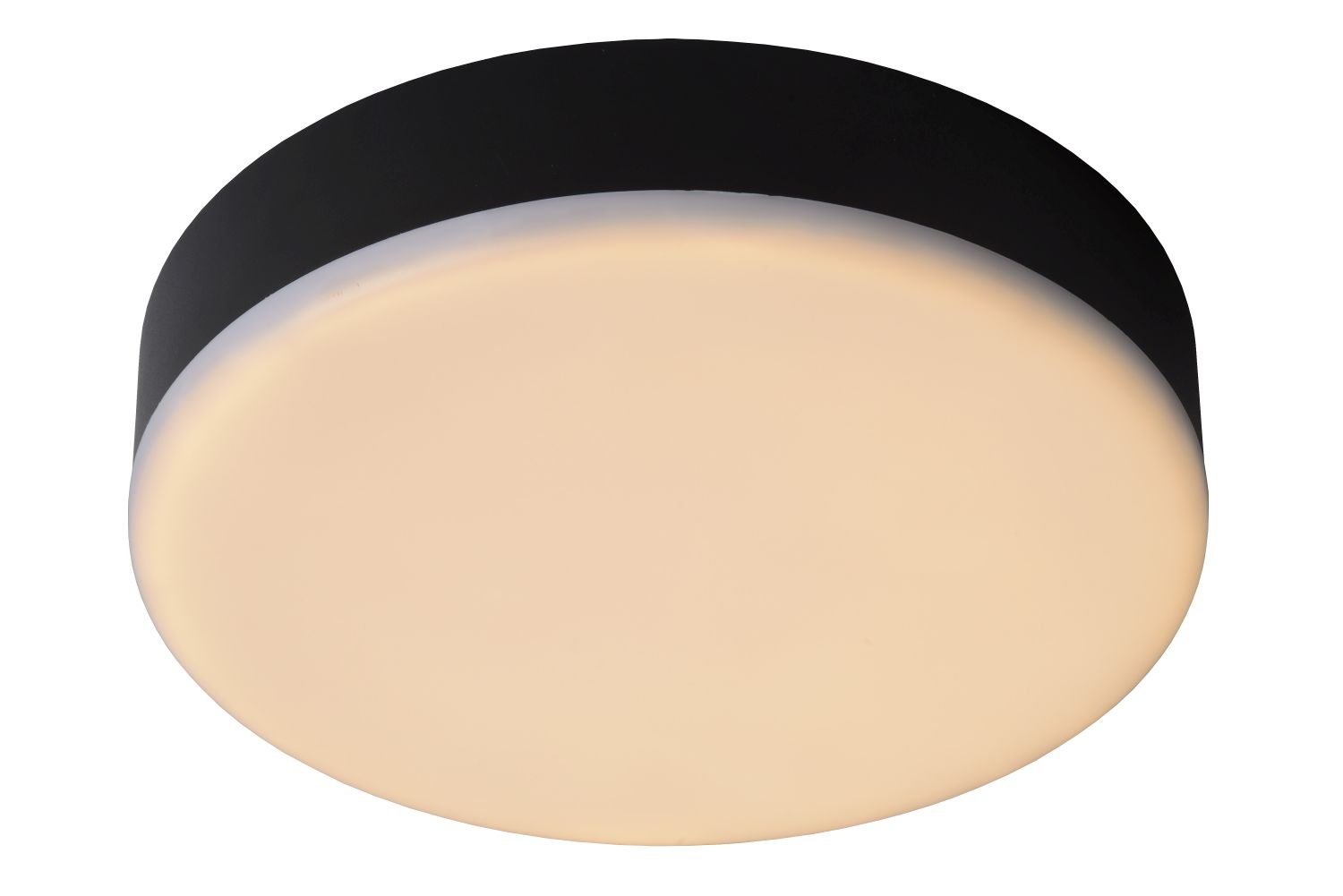 Lucide CERES-LED - Plafonnière Badkamer - Ø 21,5 cm - LED Dimb. - 1x30W 3000K - IP44 - Zwart