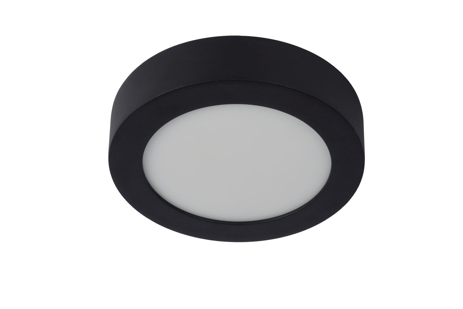 Lucide BRICE-LED - Plafonnière Badkamer - Ø 18 cm - LED Dimb. - 1x11W 3000K - IP44 - Zwart