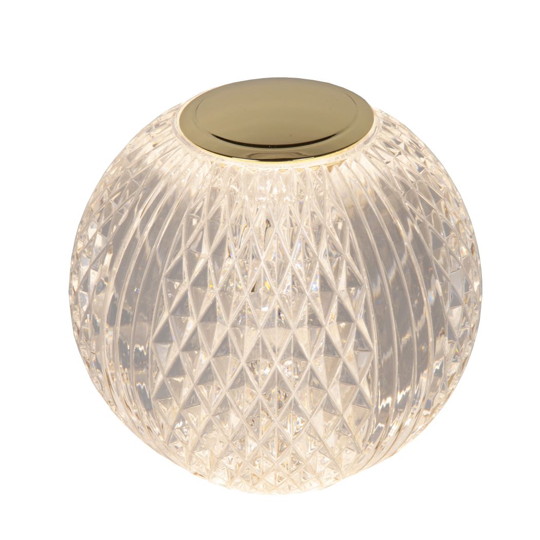 Lucide CINTRA - Oplaadbare Tafellamp - Accu/Batterij - Ø 9 cm - LED Dimb. - 1x1,5W 3000K - 3 StepDim - Transparant