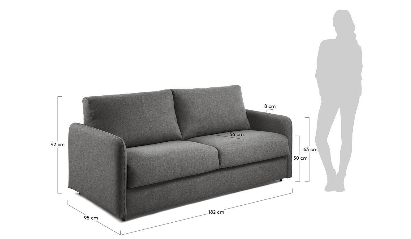 Kymoon slaapbank 140 cm visco grijs