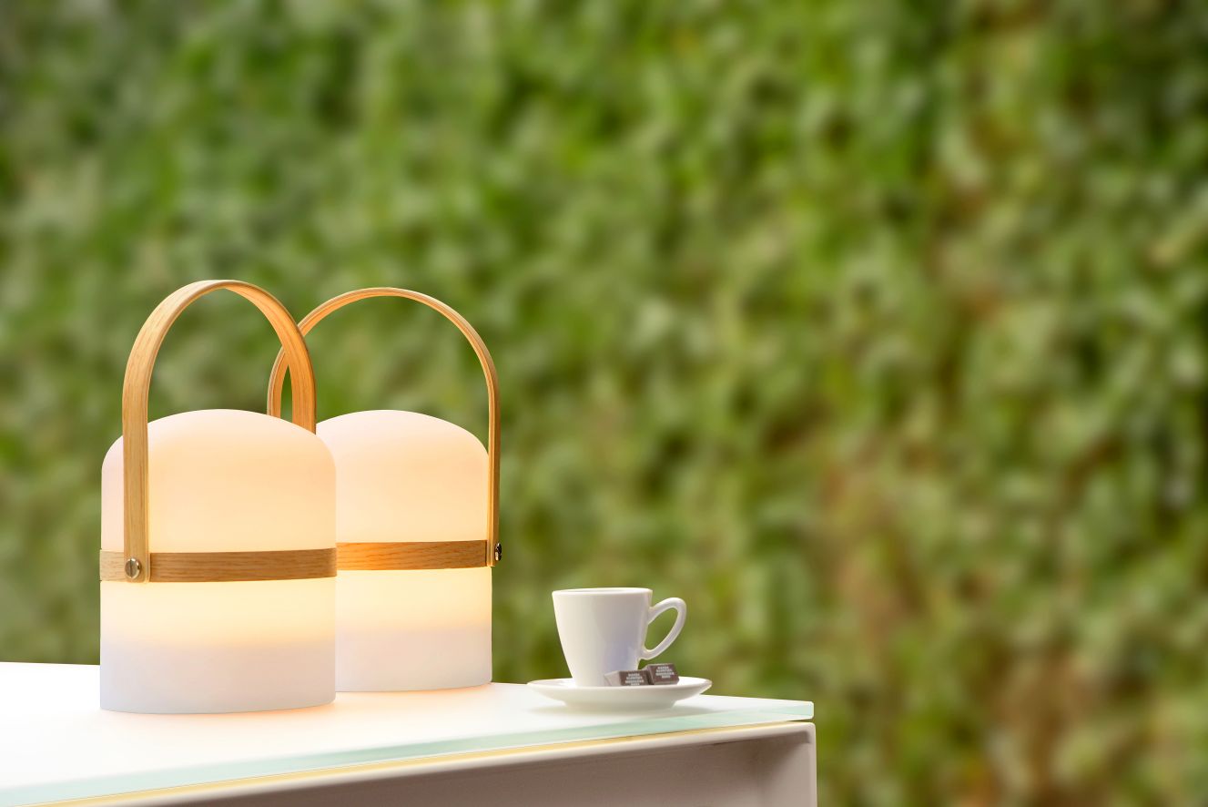 Lucide JOE - Oplaadbare Tafellamp Buiten - Accu/Batterij - Ø 14,5 cm - LED Dimb. - 1x3W 3200K - IP44 - 3 StepDim - Wit