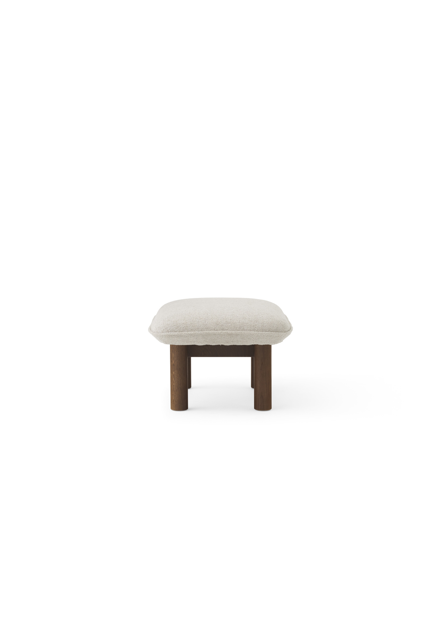 Menu - Brasilia pouf, massief donker gebeitst eiken frame, 0011 (White)